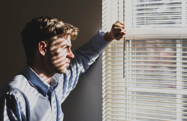 Business man is too stressed to go to work Business man is too stressed to go to work